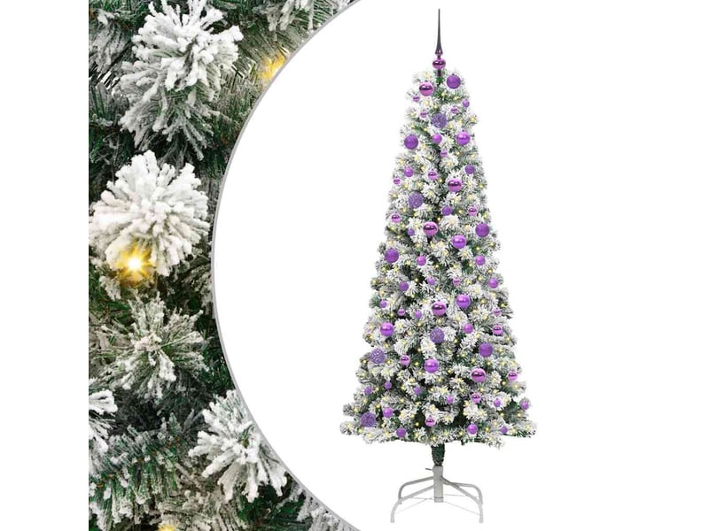  Sapin de noël, arbre de noël artificiel à branches articulées vert et blanc cf61128  - Conforama A