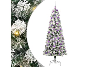 Sapin de noël, arbre de noël artificiel à branches articulées vert et blanc cf61128