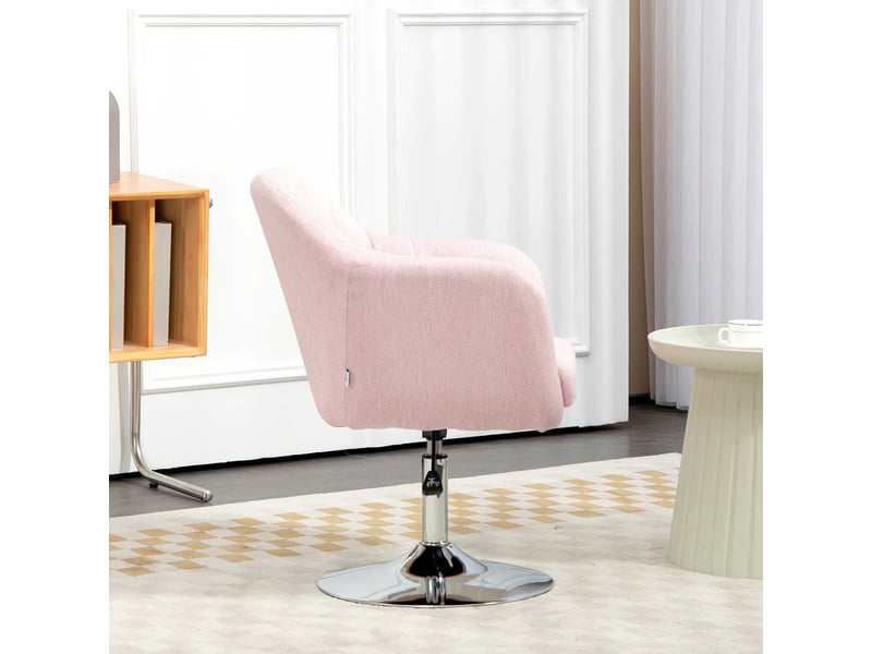  Fauteuil pivotant et réglable avec coussin lombaire rose 60x60x91 cm  - Conforama D