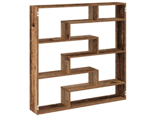 Étagère cube murale 7 compartiments vieux bois bois ingénierie cf41354