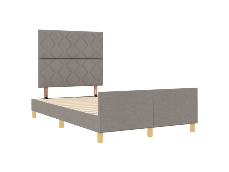  Lit double- lit adulte -  cadre de lit avec tête de lit taupe 120 x 190 cm tissu  - Conforama D