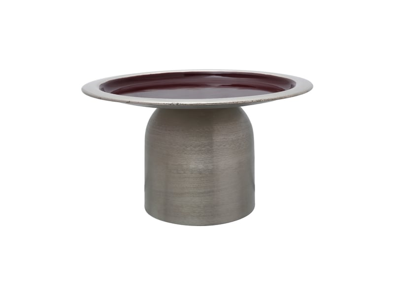  Présentoir à gâteaux art déco en fer argent et prune  - Conforama A