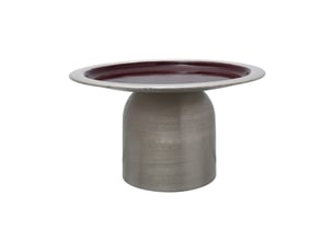 Présentoir à gâteaux art déco en fer argent et prune