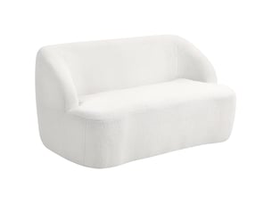 Canapé droit compressé fixe <strong>FLORAGRACE</strong> <strong></strong> 2 places Tissu bouclette blanc cassé