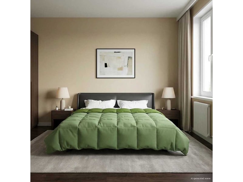 Couette - duvet d'été 240 x 260 cm été microfibre (100% polyester) vert - Conforama D