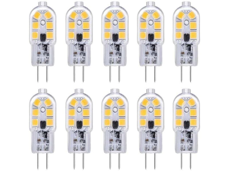 Ampoule led g4 lot de 10 ampoules led g4 12 v 2 w blanc froid 6000 k, 12 led, remplacement pour ampoule halogène g4 10 w-20 w, 200 lm - Conforama A