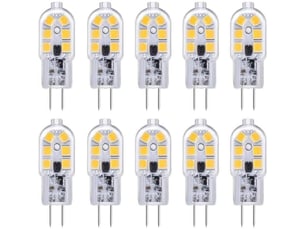Ampoule led g4 lot de 10 ampoules led g4 12 v 2 w blanc froid 6000 k, 12 led, remplacement pour ampoule halogène g4 10 w-20 w, 200 lm