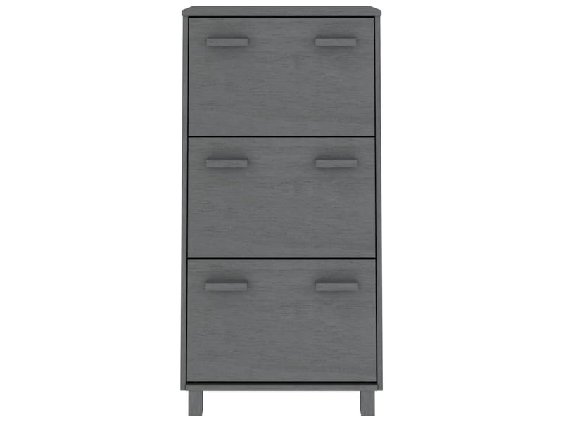  Meuble à chaussure, armoire à chaussures hamar gris foncé 59,5x35x117 cm pin massif  - Conforama C