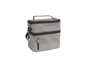 Sac lunch double zippé 28cm gris