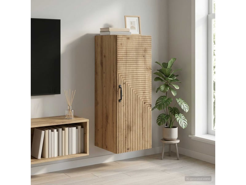  Armoire murale salon, meuble de rangement 33 x 34,5 x 90 cm bois d'ingénierie shl3947  - Conforama B