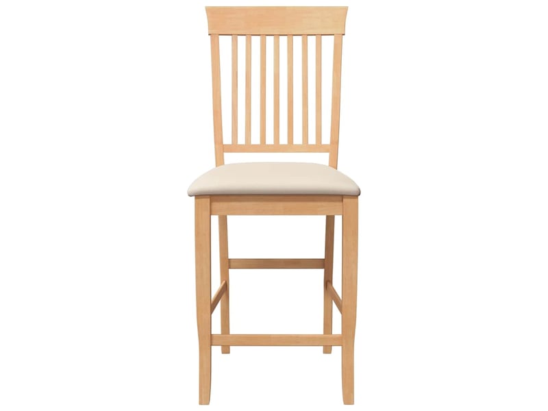  Lot de 2 tabouret de bar avec coussins en bois massif naturel et caoutchouc shl64627  - Conforama E