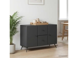 Buffet - bahut - meuble de rangement avec tiroir noir 89 x 34,5 x 60 cm bois d'ingénierie