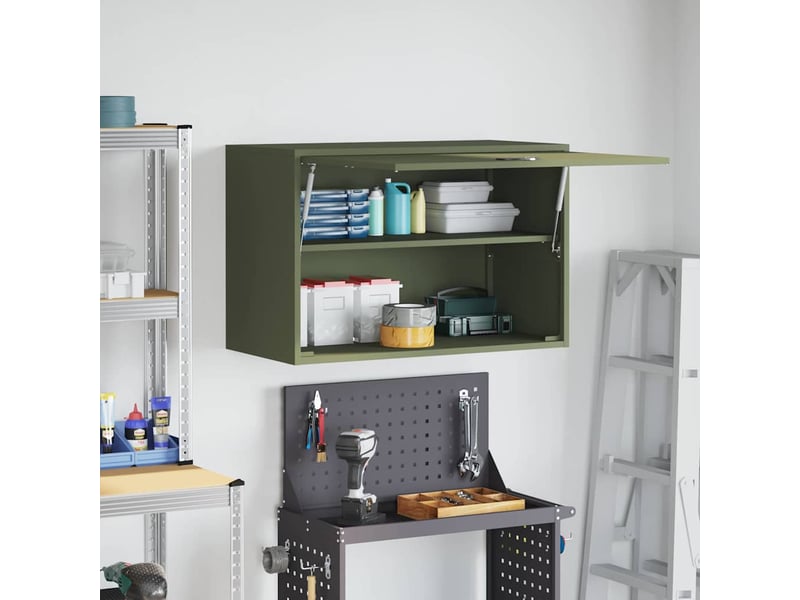  Armoire murale salon, meuble de rangement pour garage vert olive 80 x 40 x 53 cm  - Conforama D