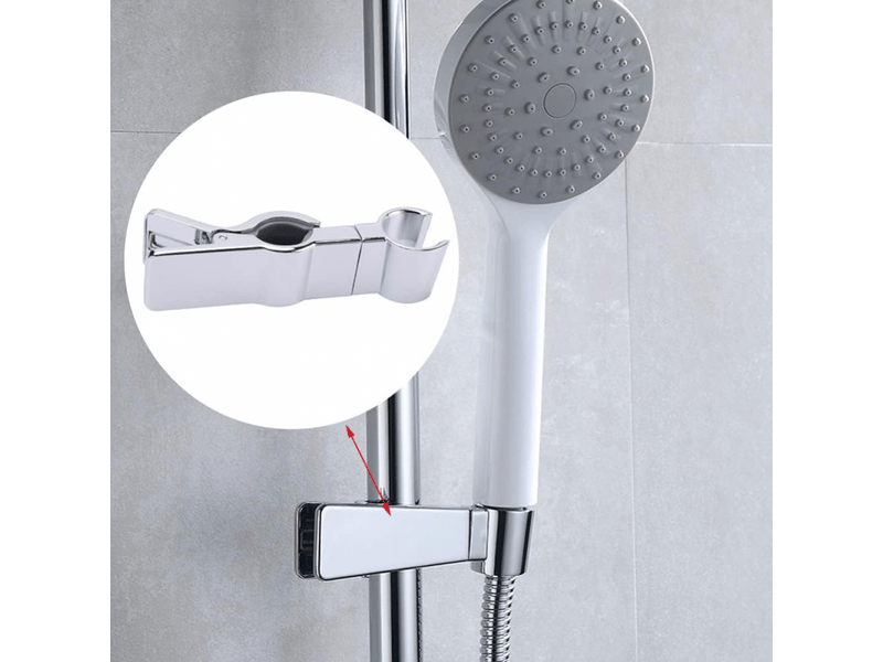  Support de douchette, 1 pièce, support de pommeau de douche, argenté, sans perçage, pince de pommeau de douche réglable à 35°  - Conforama E
