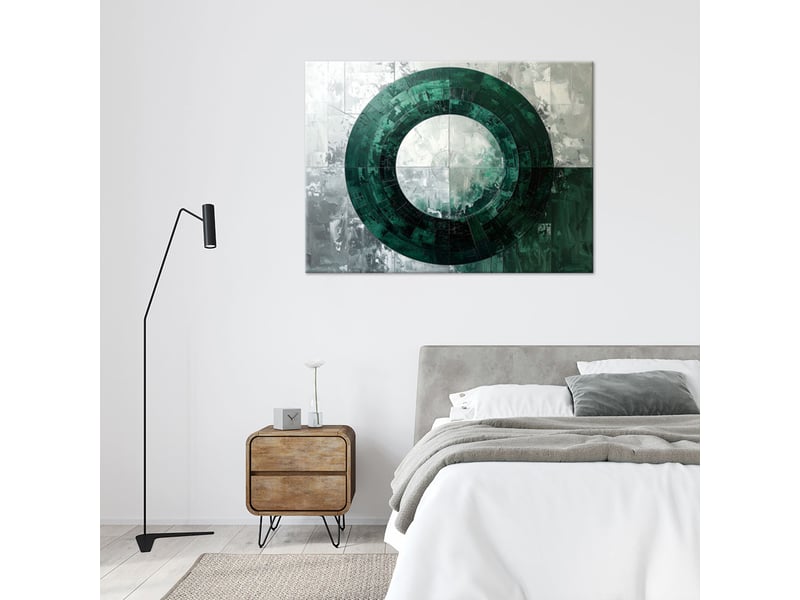  Tableau moderne, cercle géométrique vert 60x40 1334480530 - Conforama B