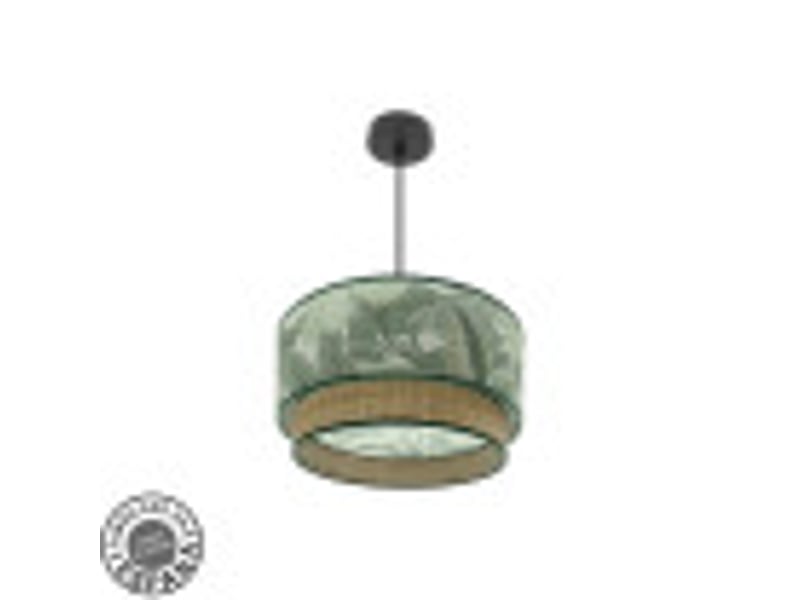  Suspension fabrilamp congo noir vert naturel 1 x e27 ø 40 cm 224994009 - Conforama B