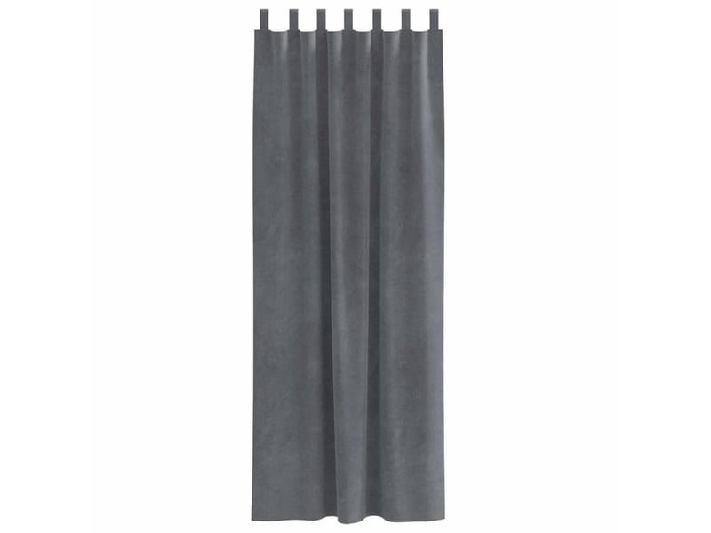  Lot de 2 rideaux, rideaux de fenêtre gris clair 140 x 245 cm velours cf44049  - Conforama D