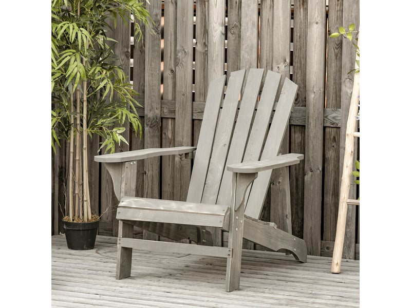  Fauteuil adirondack fauteuil de jardin chaise de jardin de plein air dim. 78l x 89p x 88h cm bois massif sapin  - Conforama D