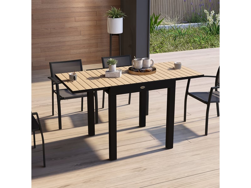  Table de jardin d'extérieur, résistante aux intempéries, 162 x 80 x 75 cm, jaune  - Conforama D