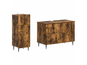 Ensemble de 2 meubles de salle de bain zwolle chêne fumé cf63233