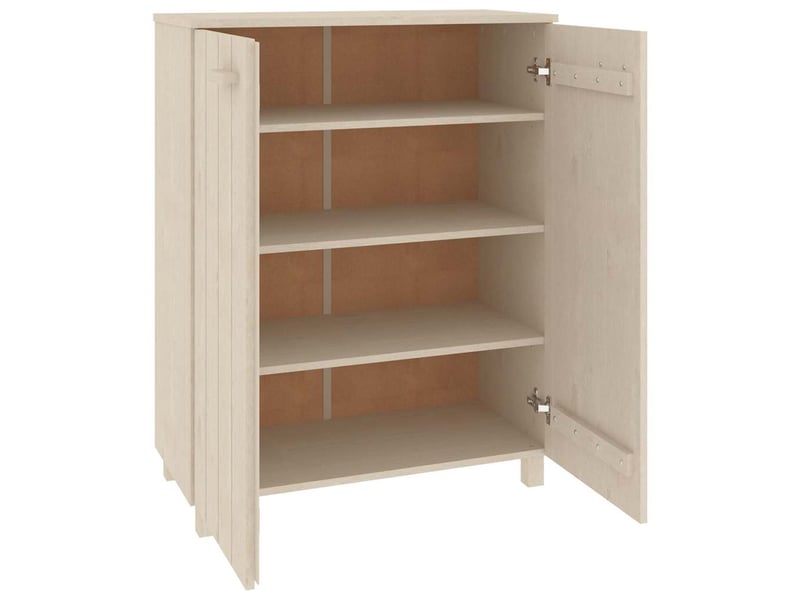  Meuble à chaussure, armoire à chaussures hamar marron miel 85x40x108 cm pin massif  - Conforama E
