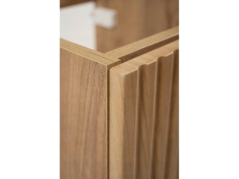  Meuble bas de salle de bain avec panier à linge flow chêne 40 cm  - Conforama R
