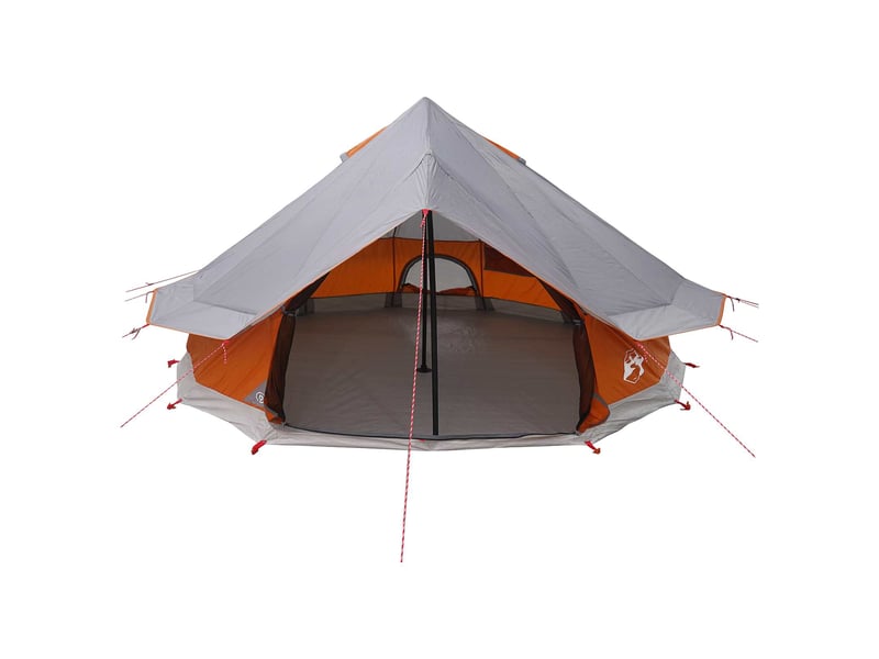  Tente tipi, tente de camping 18 personne gris et orange polyester et acier  - Conforama E