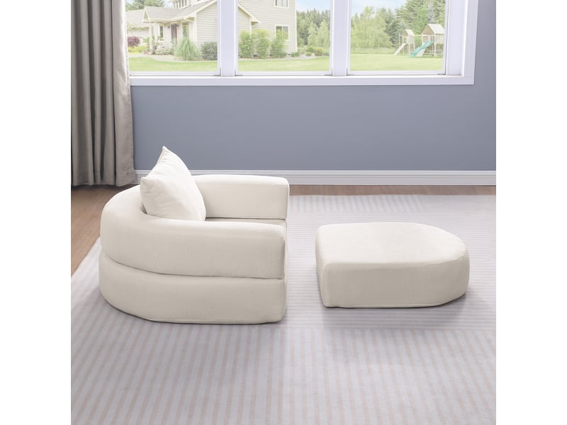 Canapé modulaire réversible à assise large - lpospi - éléments indépendants pour salon, chenille beige - Conforama E