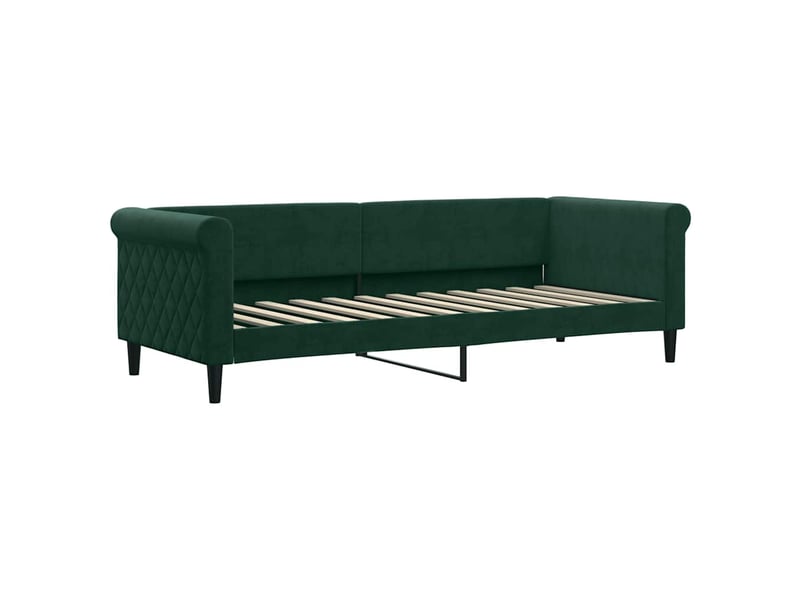  Lit simple- lit adulte -  lit de repos sans matelas vert foncé 80x200 cm velours  - Conforama A