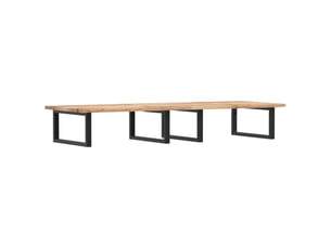 Étagère de vasque | étagère murale acier et bois massif d'acacia shl4877