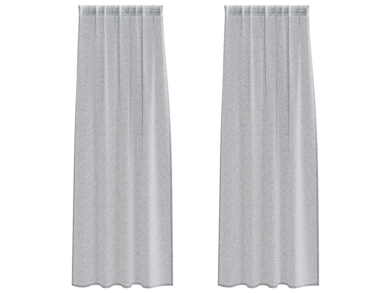  Lot de 2 rideaux en voile, voilage gris foncé 225 x 140 cm polyester cf43925  - Conforama A