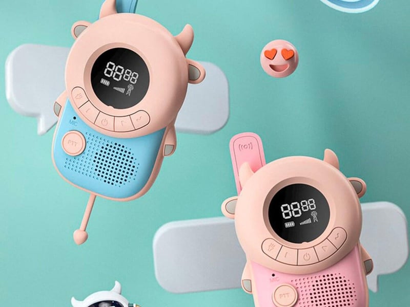  Talkie-walkie enfant - 8 canaux pmr446 - fonction vox et lampe torche - distance 3 km - design vache GTK031 - Conforama B