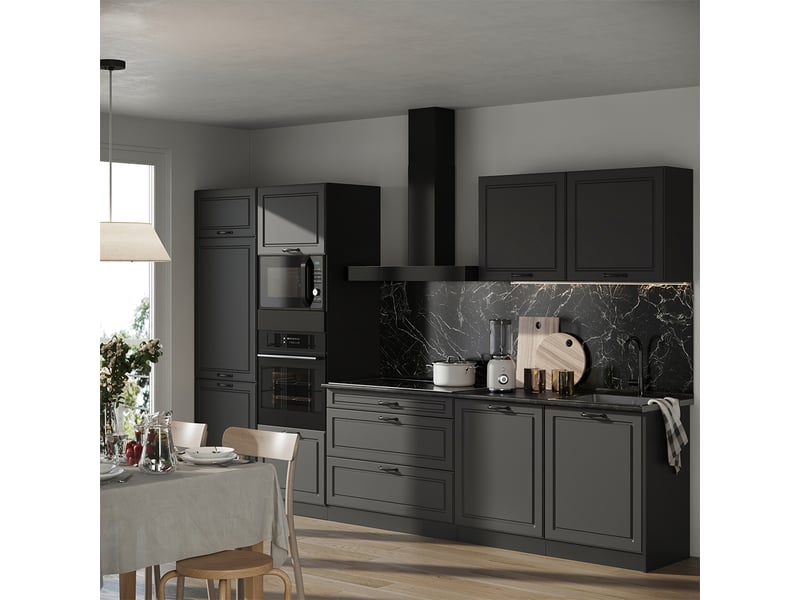  Vicco cuisine, anthracite campagneanthracite, 340cm plan de travail marbre  - Conforama C