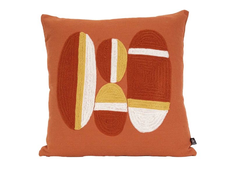  Coussin brodé motif galets de plage 45x45 cm  - Conforama A