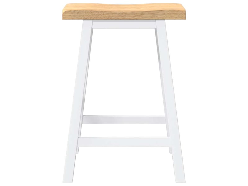  Lot de 2 tabouret de bar, chaise de bar en bois massif blanc et caoutchouc shl64195  - Conforama E