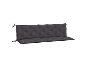 Lot de 2 coussins de banc de jardin, coussins d'assise anthracite tissu oxford cf58626