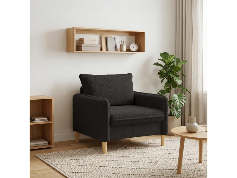  Vidaxl fauteuil xl noir bouclé  - Conforama B