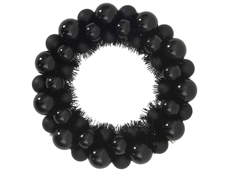  Couronnes de boules de noël 2 pcs noir 33 x 33 x 7 cm  - Conforama D