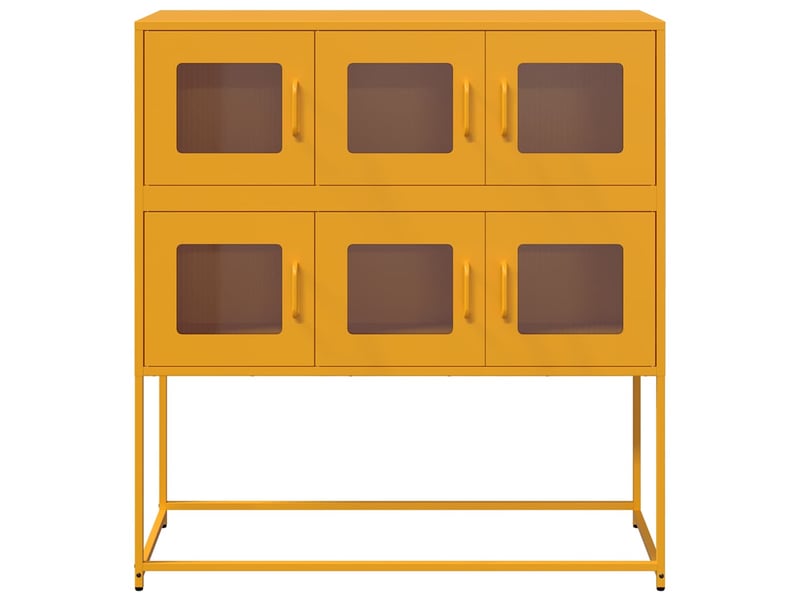  Buffet - bahut - meuble de rangement jaune moutarde 100,5x39x107 cm acier laminé à froid  - Conforama E