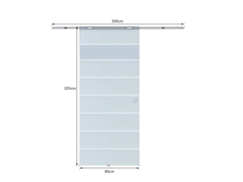  Porte coulissante en verre partiellement satiné 7759001025x2050 mm, porte intérieure élégante pour salon et espaces modernes  - Conforama D