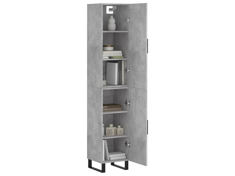  Buffet haut - bahut - meuble de rangement gris béton 34,5x34x180 cm bois d'ingénierie  - Conforama C
