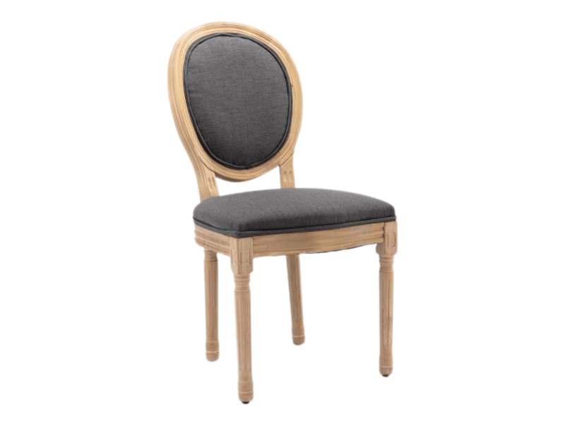  Chaise - lot de 2 - lin - gris - pour salon et séjour 59.5x49x95cm - Conforama A