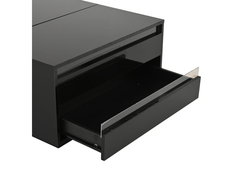  Table basse 70x70x38 cm plateau relevable panneau de particules noir  - Conforama D