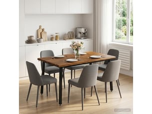 Table à manger moderne 140x70x75 cm bois d'acacia massif naturel et noir shl70139