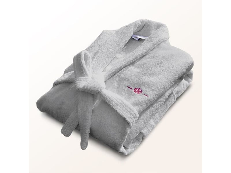  Peignoir en coton éponge gris clair unisexe col châle ceinture poches taille s 500 gm² LB72043 - Conforama A