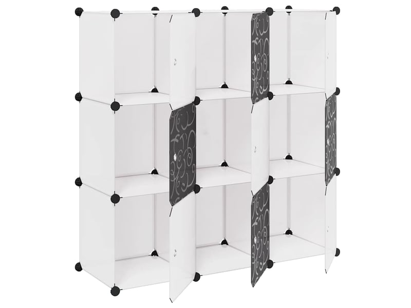  Organisateur de rangement cube avec 9 compartiments noirblanc  - Conforama C