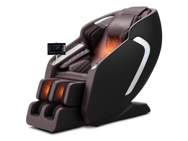 Fauteuil de massage vevor bh-8315, rail sl, massage 4d inclinable, zéro gravité, étirement, chauffage, 36 airbags, écran lcd, commandes vocales ia. HXRT-07 - Conforama A