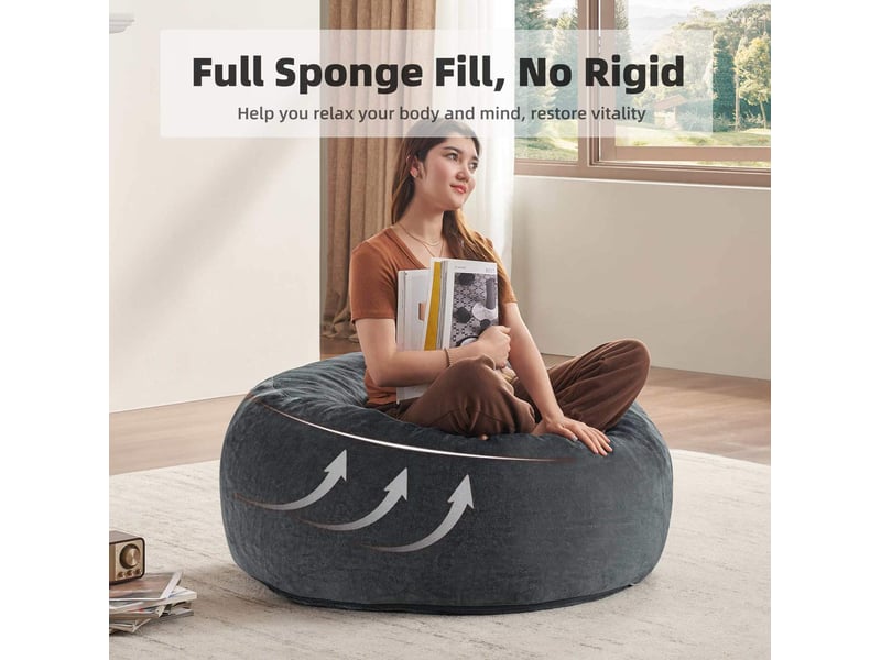  Pouf poire modenvie pliable gris foncé 90 x 90 x 50 cm  - Conforama E