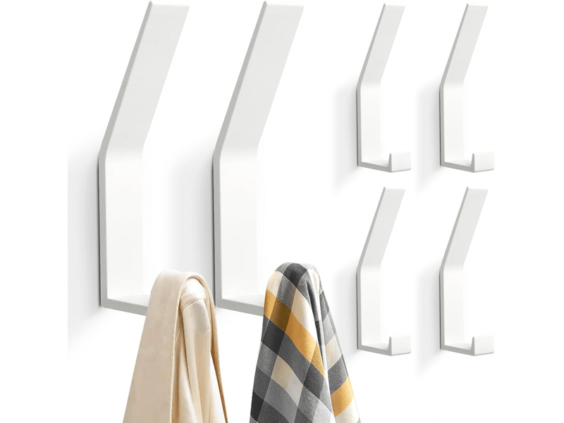 Lot de 6 patères murales modernes pour vestes, manteaux, vêtements, foulards, sacs à main. (blanc XLH-LJY-000197JY - Conforama A