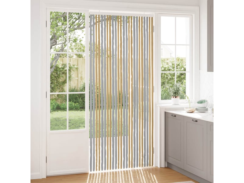  Rideau anti-insectes, moustiquaire en chenille gris et beige 100 x 230 cm cf43444  - Conforama B
